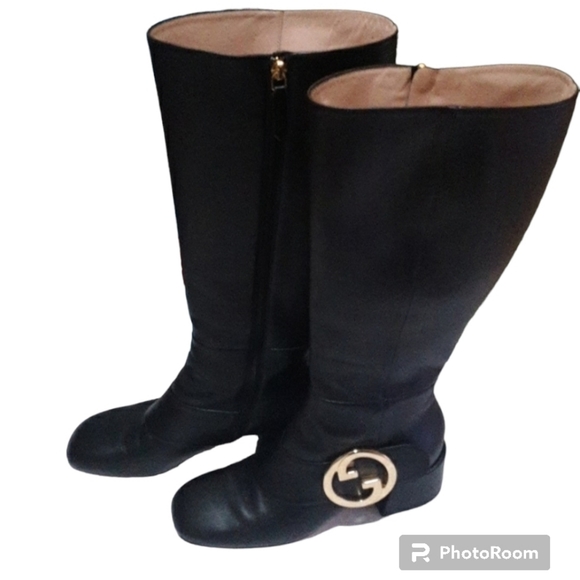 Gucci Shoes - Gucci Blondie Interlocking G Block High Heel  Knee High Boots
